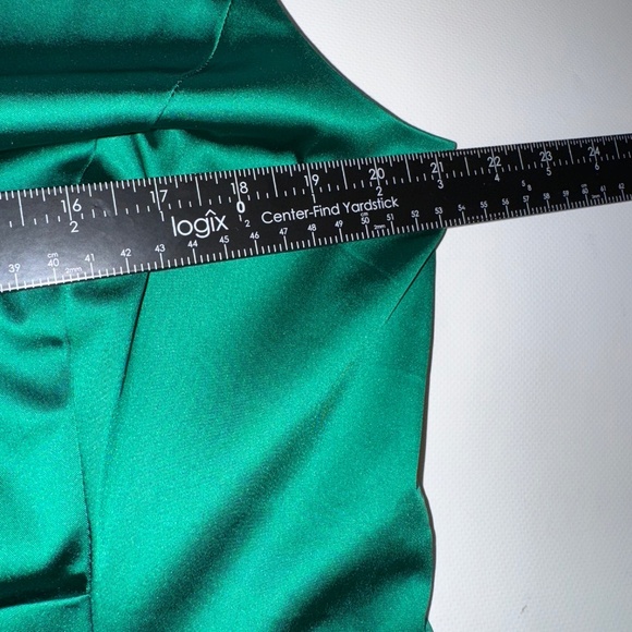 Lauren Ralph Lauren Emerald Green Dress Cocktail Ruched sz 18 - Picture 9 of 11